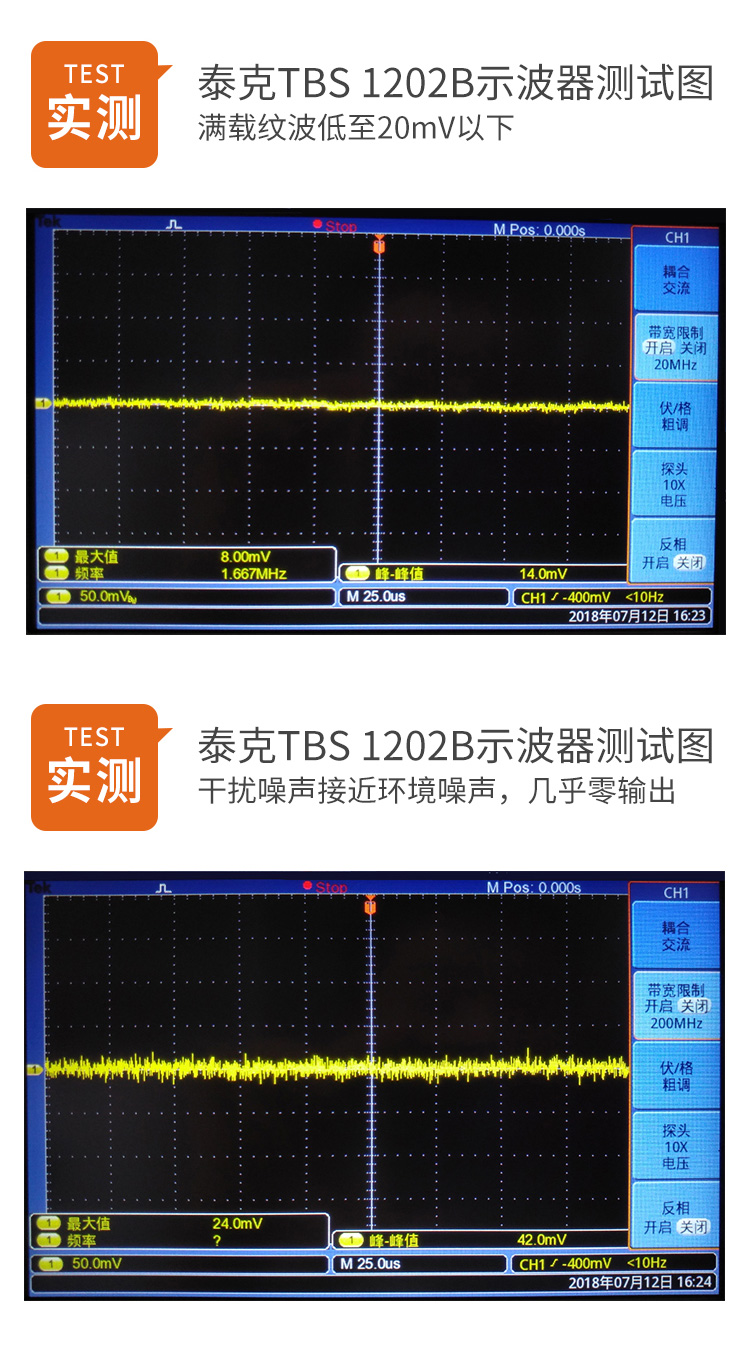 AP24N07-Zero的纹波噪音实测